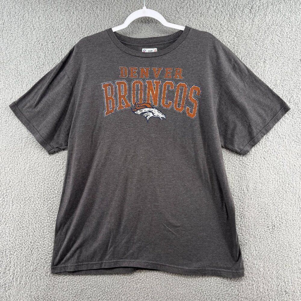 NFL Team Apparel Denver Broncos Peyton Manning #18 Graphic Tee Gray XL